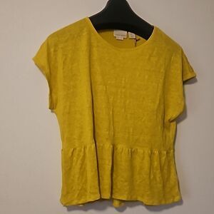 Cynthia Rowley Women’s 100% Linen Top  Blouse Jewel Neck Size Casual Size L